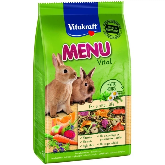Корм Vitakraft Premium Menu Vital для декоративних гризунів для кроликів 1 кг - Фото 1 Корм Vitakraft Premium Menu Vital для декоративних гризунів для кроликів 1 кг - зображення 1