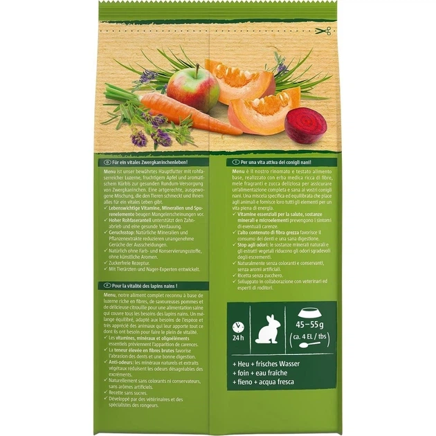 Корм Vitakraft Premium Menu Vital для декоративних гризунів для кроликів 1 кг - Фото 3 Корм Vitakraft Premium Menu Vital для декоративних гризунів для кроликів 1 кг - зображення 3