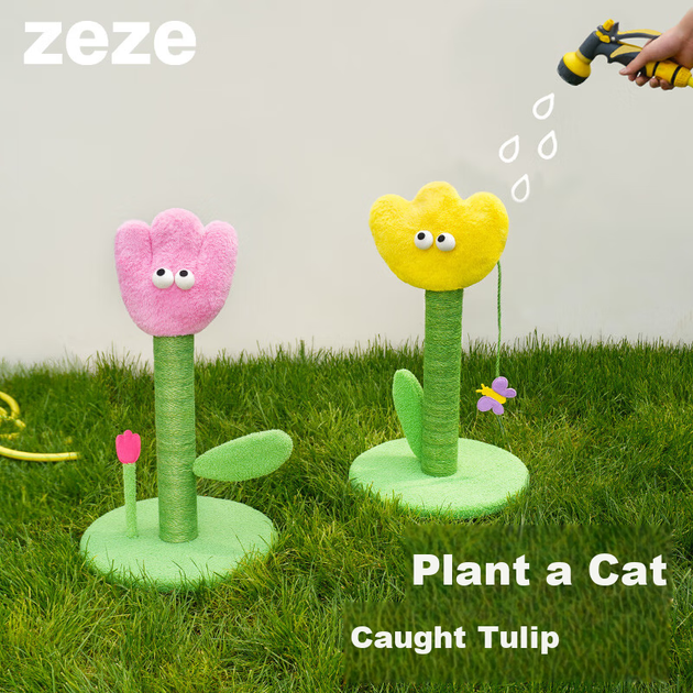 Когтеточка для кошек ZEZE Tulip напольная прочная с конструкцией для лазания - изображение 6