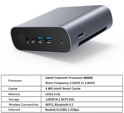 Неттоп WooYi AM21, Grey, N5095, 8Gb, 128Gb, UHD - зображення 5