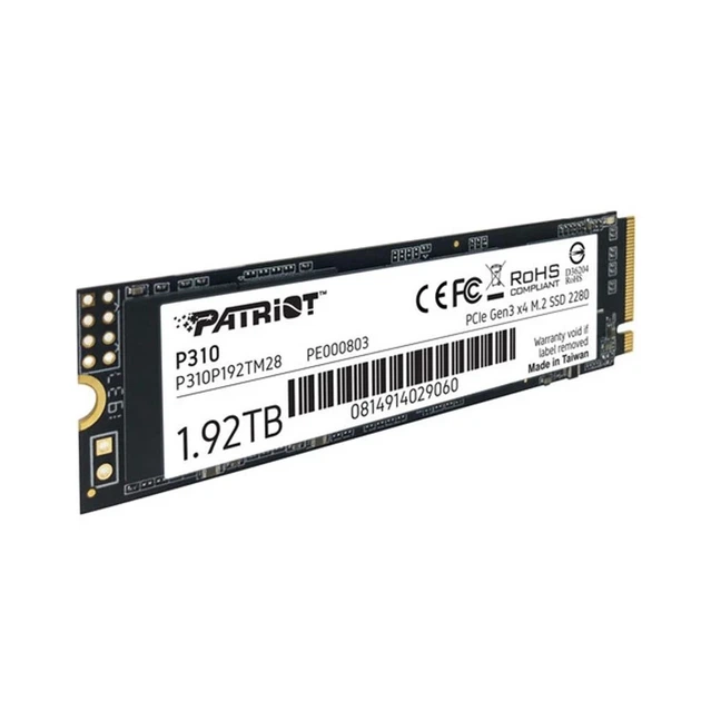 Накопитель SSD M.2 Patriot P310 1920GB NVMe PCIe 3.0x4 80x22x3,8 мм 3D NAND TLC - изображение 4