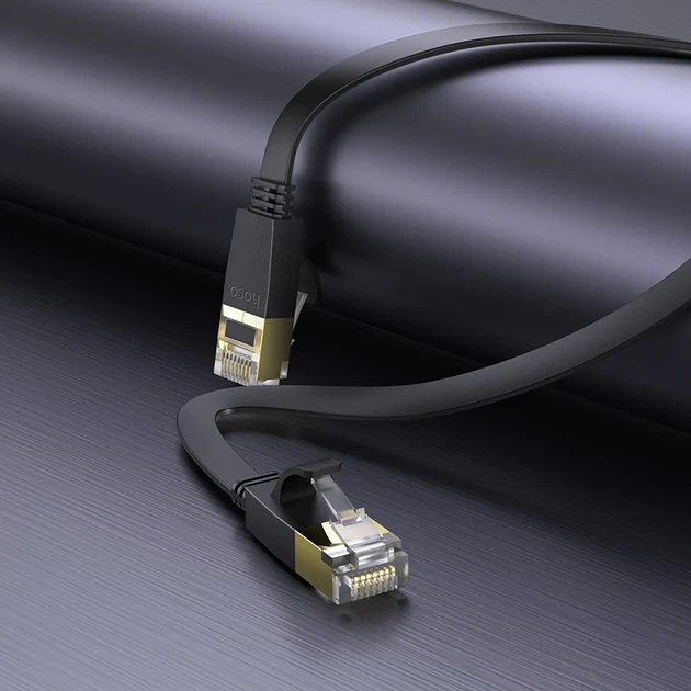 Сетевой кабель Cat 6 HOCO US07 1 Гб/с плоский 20 м черный - изображение 6
