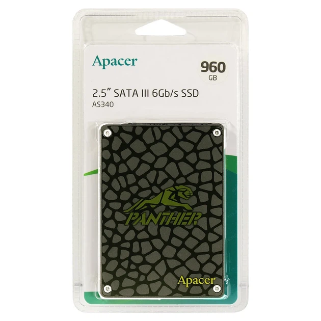 Накопитель SSD 960GB Apacer AS340 2.5" SATA III 7mm черный - Фото 2 Накопитель SSD 960GB Apacer AS340 2.5" SATA III 7mm черный - изображение 2