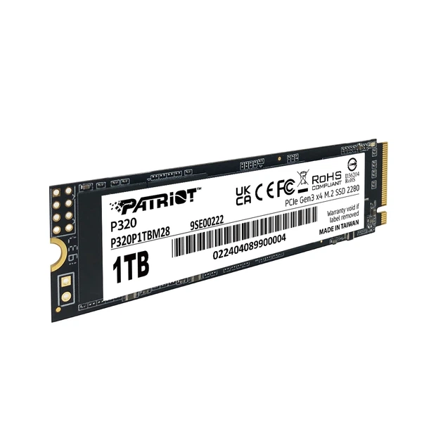 Накопитель SSD M.2 Patriot P320 1TB NVMe 2280 3000 МБ/с черный - Фото 4 Накопитель SSD M.2 Patriot P320 1TB NVMe 2280 3000 МБ/с черный - изображение 4