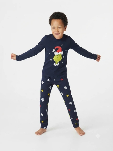 Пижама (лонгслив и штаны) для мальчика Disney Grinch 458453 098-104 см (2-4 years) темно-синий - Фото 2 Пижама (лонгслив и штаны) для мальчика Disney Grinch 458453 098-104 см (2-4 years) темно-синий - изображение 2