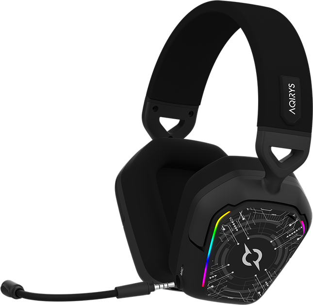 Ігрова гарнітура AQIRYS ALNAIR з ANC 2.4G Wireless Bluetooth та дротовим підключенням Black  - зображення 4
