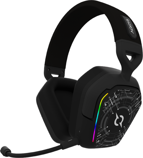 Ігрова гарнітура AQIRYS ALNAIR з ANC 2.4G Wireless Bluetooth та дротовим підключенням Black  - зображення 6