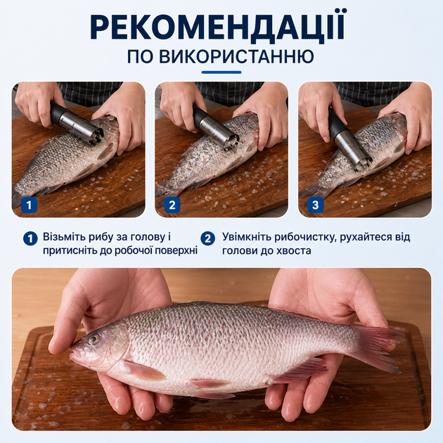Электрическая беспроводная рыбочистка для удаления чешуи, черная - изображение 6