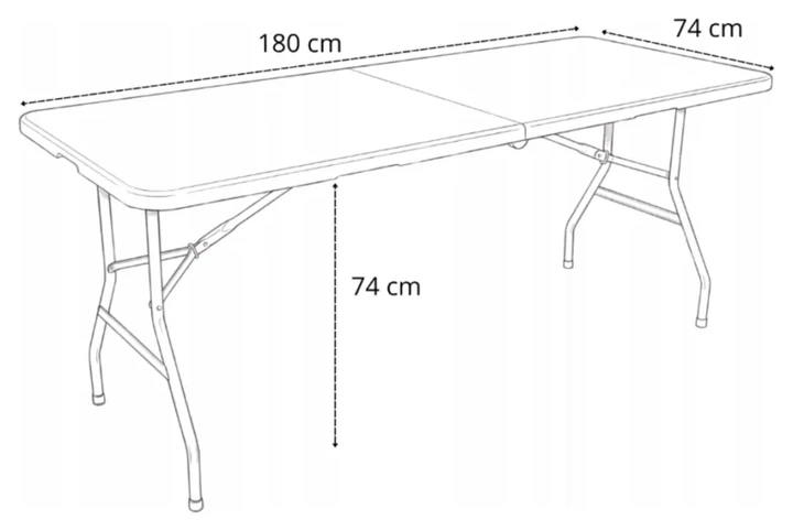 Розкладний стіл для кейтерингу FunFit 180x74 x 3,5 см Білий (4897) (LEO_4897) - Фото 4 Розкладний стіл для кейтерингу FunFit 180x74 x 3,5 см Білий (4897) (LEO_4897) - изображение 4