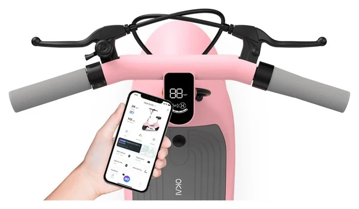 Електросамокат з сидінням OKAI Ceetle PRO EA10C Pink 10', 350(900)W, 25Km/h, 10.4Ah, 55Km, 20%, NFC, App.29kg (KOS_EA10C-P) - изображение 10