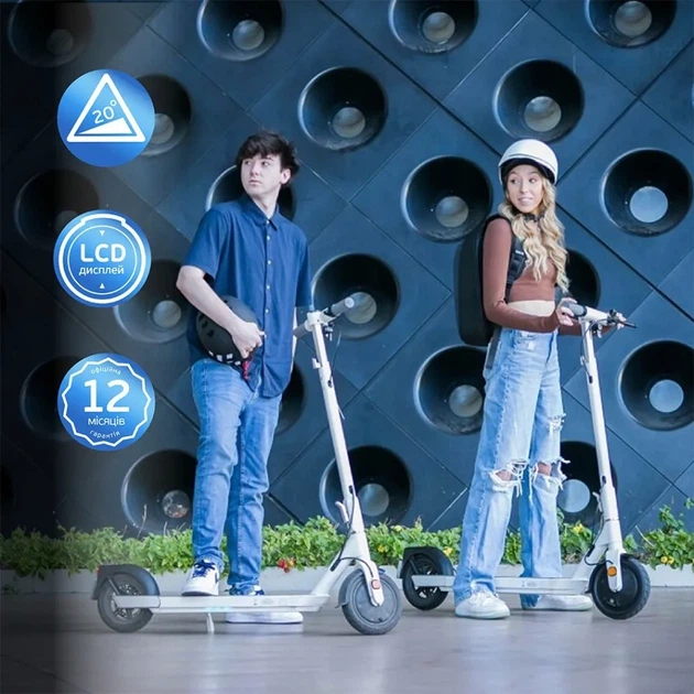 Електросамокат OKAI ES10-NEON Lite White 9", 300(600)W, 7.8Ah, 30km, 25km\h, 20%, NFC, App, 15kg (KOS_ES10-W) - изображение 12