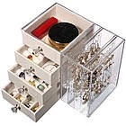 Органайзер для украшений Makeup Box XL-1831 многоуровневая шкатулка с ящиками и секциями - изображение 10