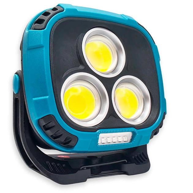 Фонарь-прожектор аккумуляторный W891-1, 3-COB Work Light, Type-C, Power Bank, белый-теплый свет + 6smd красный (00141) - изображение 5