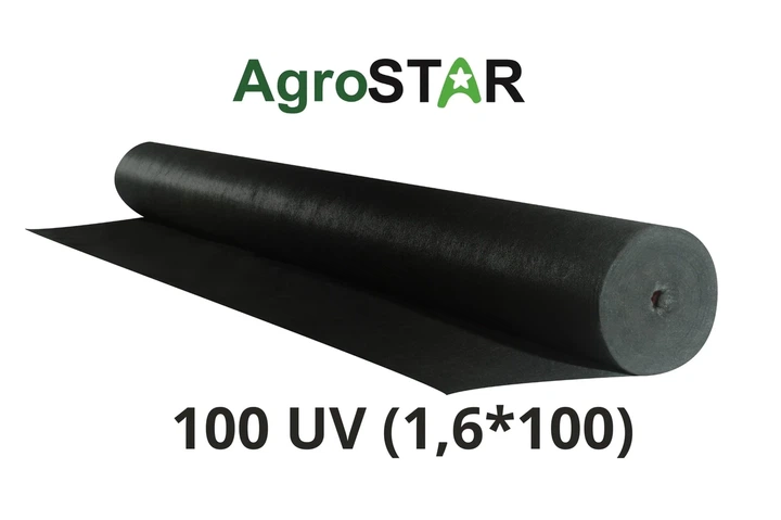 Агроволокно черное 100 UV 1,6x100 м нетканый полипропилен - Фото 1 Агроволокно черное 100 UV 1,6x100 м нетканый полипропилен - изображение 1