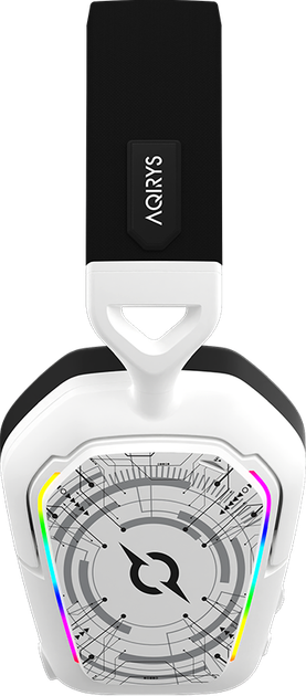 Zestaw słuchawkowy gamingowy AQIRYS ALNAIR Wireless ANC RGB White - obraz 12
