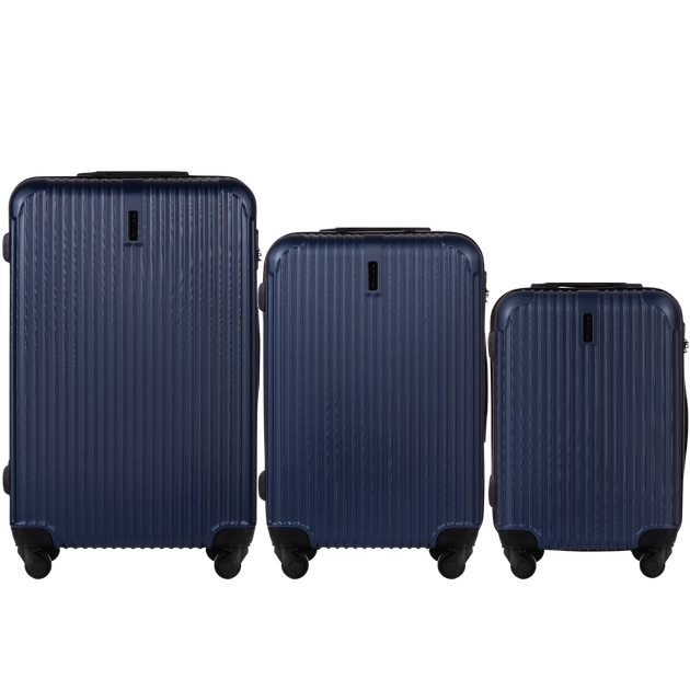Дорожный пластиковый чемодан Wings TR058 Egret малый (S) ручная кладь на 4 колесах 55х38х21 см, синий - Фото 3 Дорожный пластиковый чемодан Wings TR058 Egret малый (S) ручная кладь на 4 колесах 55х38х21 см, синий - изображение 3