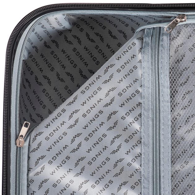 Дорожный пластиковый чемодан Wings TR058 Egret малый (S) ручная кладь на 4 колесах 55х38х21 см, синий - Фото 7 Дорожный пластиковый чемодан Wings TR058 Egret малый (S) ручная кладь на 4 колесах 55х38х21 см, синий - изображение 7