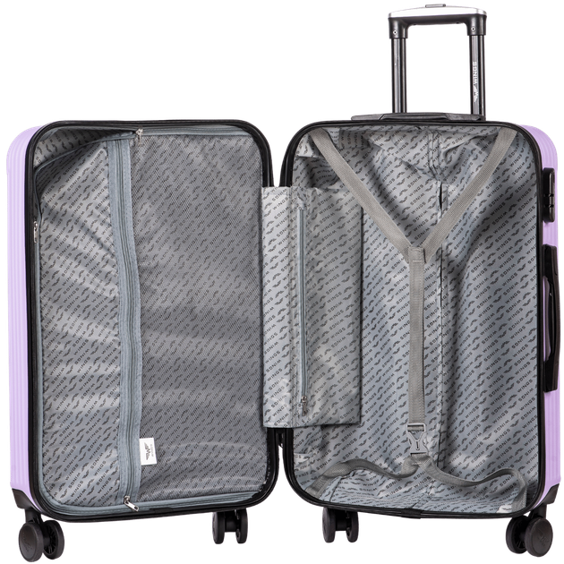 Дорожный пластиковый чемодан Wings TR058 Egret малый (S) ручная кладь на 4 колесах 55х38х21 см, синий - Фото 8 Дорожный пластиковый чемодан Wings TR058 Egret малый (S) ручная кладь на 4 колесах 55х38х21 см, синий - изображение 8