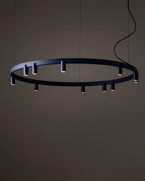 Люстра Nowodvorski 12286 Fourty Round GU10 R35+LED 11+6x10W+9W 3000K 710Lm IP20 синяя - изображение 2