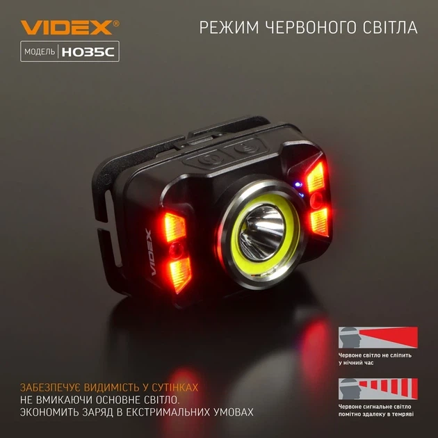 Налобный светодиодный фонарик VIDEX VLF-H035C 410Lm 5000K - Фото 8 Налобный светодиодный фонарик VIDEX VLF-H035C 410Lm 5000K - изображение 8