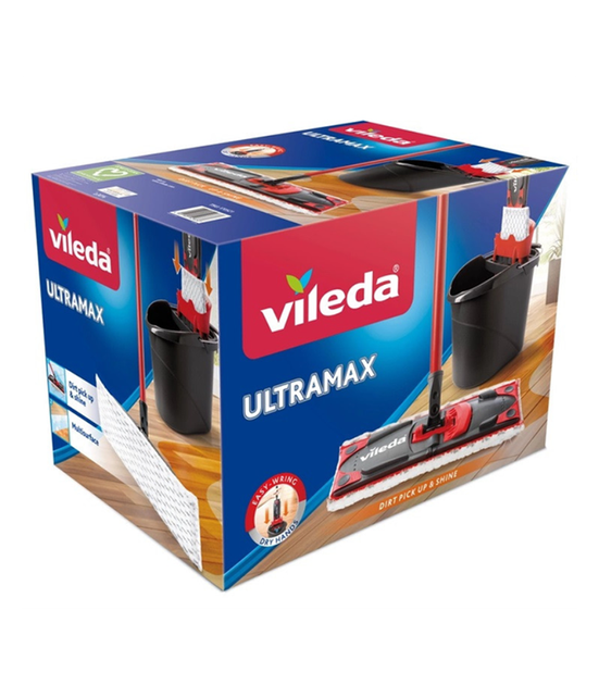 Набір для прибирання Vileda UltraMax (швабра і відро з віджимом) - Фото 2 Набір для прибирання Vileda UltraMax (швабра і відро з віджимом) - зображення 2
