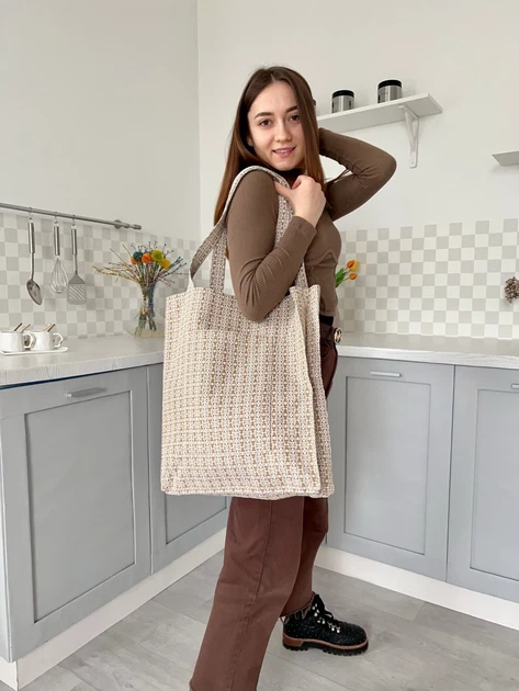 Сумка гобеленовая Limaso BENASK-SM40 38x40 см Бежевый 75% полиэстер, 22% хлопок, 3% акрил - Фото 4 Сумка гобеленовая Limaso BENASK-SM40 38x40 см Бежевый 75% полиэстер, 22% хлопок, 3% акрил - изображение 4