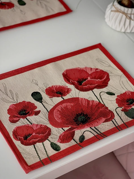 Салфетка гобеленовая Limaso CAYETANA 33x45 см Красная 75% полиэстер, 15% акрил, 10% хлопок - Фото 3 Салфетка гобеленовая Limaso CAYETANA 33x45 см Красная 75% полиэстер, 15% акрил, 10% хлопок - изображение 3