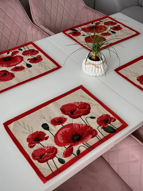 Салфетка гобеленовая Limaso CAYETANA 33x45 см Красная 75% полиэстер, 15% акрил, 10% хлопок - Фото 4 Салфетка гобеленовая Limaso CAYETANA 33x45 см Красная 75% полиэстер, 15% акрил, 10% хлопок - изображение 4