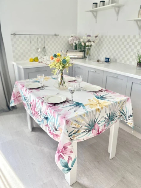 Скатерть водоотталкивающая MANTEL BOTANIA 145x200 см 75% хлопок, цветочный ассортимент - Фото 6 Скатерть водоотталкивающая MANTEL BOTANIA 145x200 см 75% хлопок, цветочный ассортимент - изображение 6