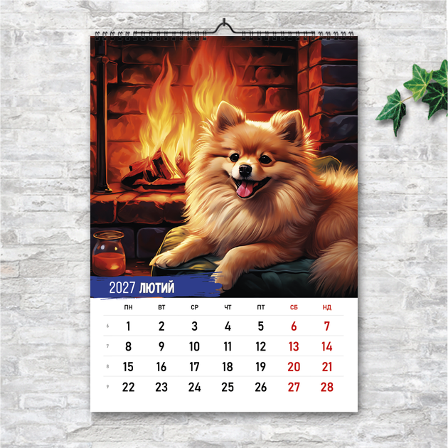 Календарь A4 перекидной настенный Шпиц 13 листов ENTERSTORE (art. 250123а4) - изображение 4