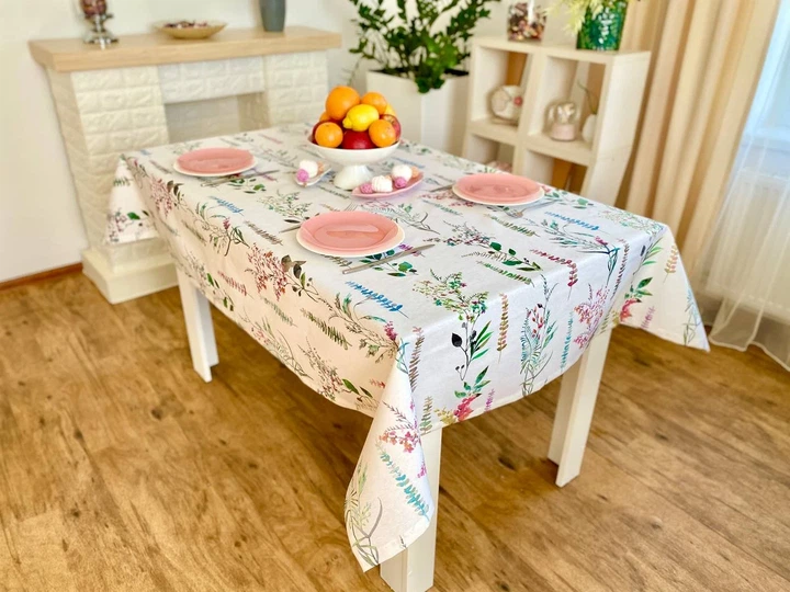 Скатерть водоотталкивающая MANTEL470 134x180 см 75% хлопок, 25% полиэстер Цветочный - изображение 20