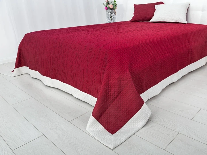 Покрывало NIKKO001/040BR/M 160x220 см 100% полиэстер Красный Двустороннее - изображение 2