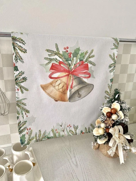 Набор кухонных полотенец Christmas Bells 45x65 см 100% хлопок Ассорти 2 шт. - Фото 6 Набор кухонных полотенец Christmas Bells 45x65 см 100% хлопок Ассорти 2 шт. - изображение 6