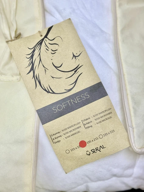 Одеяло Softness 155х215 см Всесезонное 100% микрофибра Белый - изображение 6