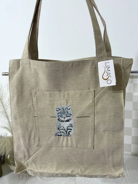 Сумка гобеленова LIRIOS-OMAR-SM35 34x35 см 60% бавовна бежевий з тваринами - Фото 1 Сумка гобеленова LIRIOS-OMAR-SM35 34x35 см 60% бавовна бежевий з тваринами - зображення 1