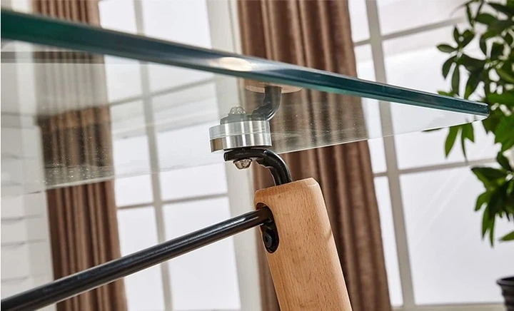 Обеденный стол Everest Glass 120x80 см закаленное стекло, бук, прозрачный - Фото 4 Обеденный стол Everest Glass 120x80 см закаленное стекло, бук, прозрачный - изображение 4