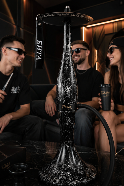Кальян Tiaga БИТА Silver Splash из нержавеющей стали 65см на уплотнителе черно-серебристая - изображение 3