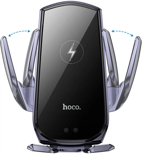 Автотримач для телефону HOCO CA202 Plus Enlightener Wireless Charging Black-Gray (6942007623469) - Фото 2 Автотримач для телефону HOCO CA202 Plus Enlightener Wireless Charging Black-Gray (6942007623469) - зображення 2