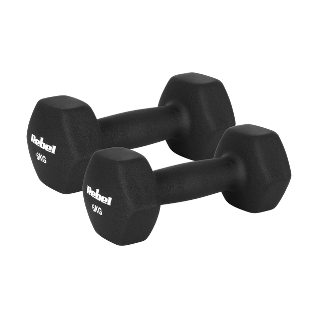 Гантелі HEX Rebel ACTIVE 2x6 кг з неопреновим покриттям - изображение 2