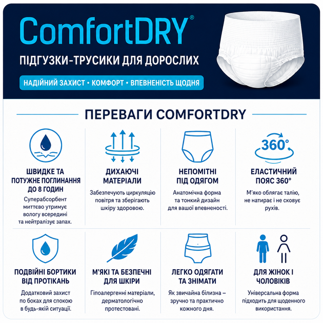 Підгузки-трусики ComfortDry XL 115-155 см, 30 шт - изображение 5