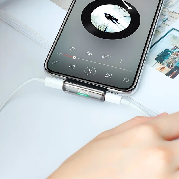 Перехідник розгалужувач Hoco Lightning на два Lightning 2A 1 м Сірий (LS27) - зображення 7