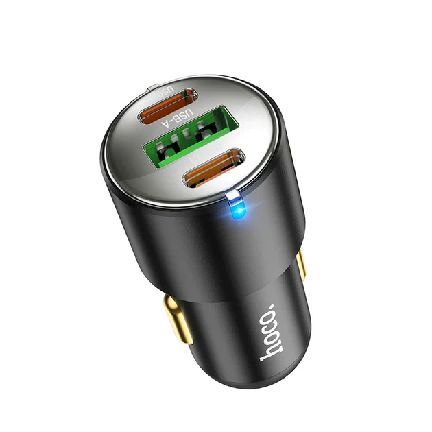 Автомобільний зарядний пристрій HOCO NZ6 45W 3-port USB-C/USB-A чорний - зображення 4