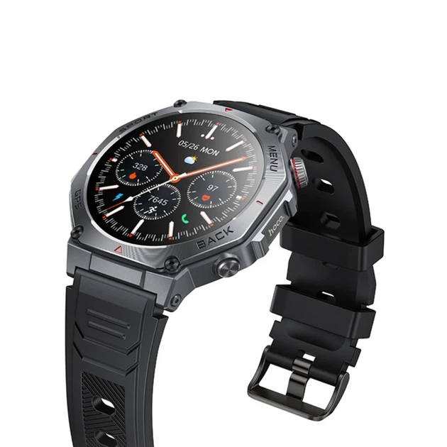Смарт-годинник HOCO Y37 AMOLED 36mm 520 mAh GPS чорний - зображення 4