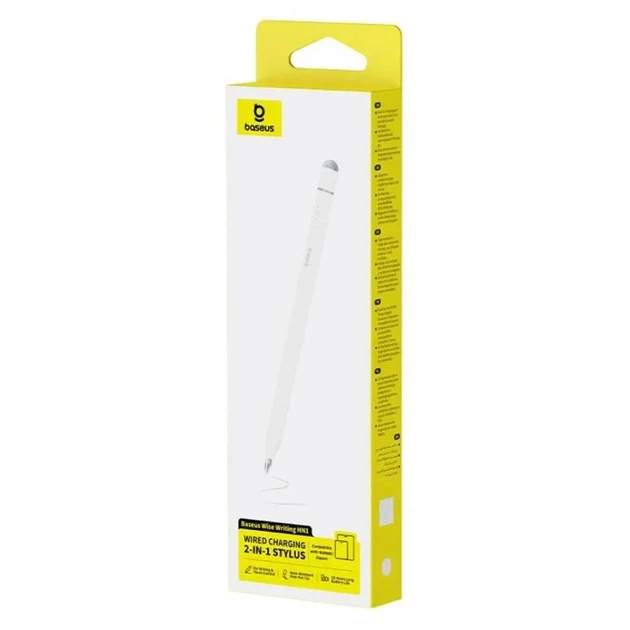 Стилус 2-в-1 Baseus Wise Writing HN1 проводной зарядка Moon White с Type-C кабелем 19 г - Фото 2 Стилус 2-в-1 Baseus Wise Writing HN1 проводной зарядка Moon White с Type-C кабелем 19 г - изображение 2