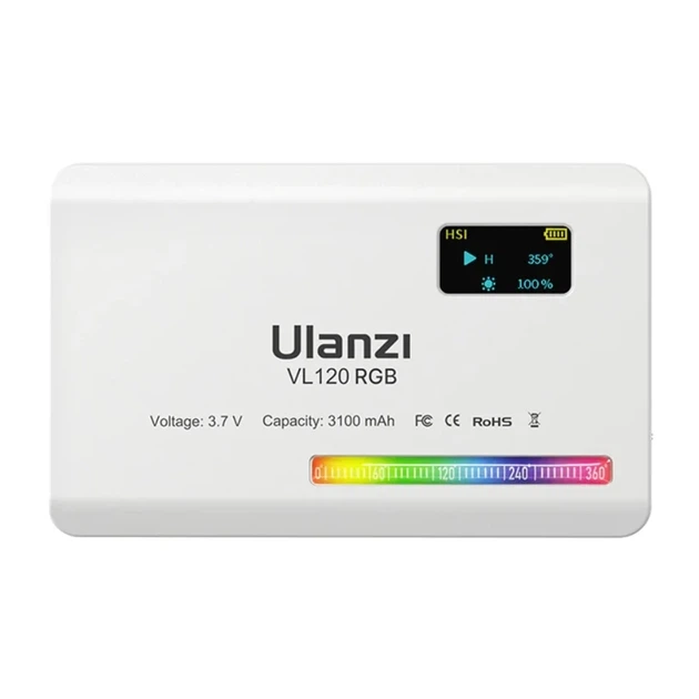 Видеосвет Ulanzi Vijim VL120RGB LED 10,6x6,6x10 см Белое 2500-9000K 120 светодиодов - Фото 1 Видеосвет Ulanzi Vijim VL120RGB LED 10,6x6,6x10 см Белое 2500-9000K 120 светодиодов - изображение 1