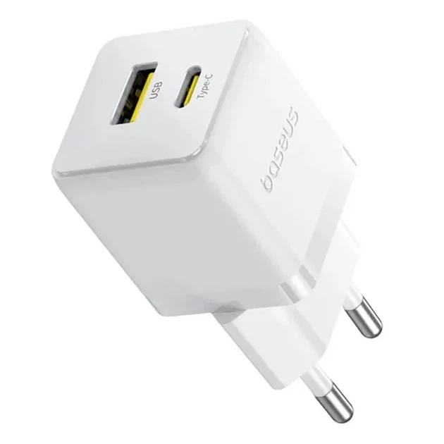 Сетевое зарядное устройство Baseus Palm C+U 20W USB Type-A Type-C белое - Фото 5 Сетевое зарядное устройство Baseus Palm C+U 20W USB Type-A Type-C белое - изображение 5