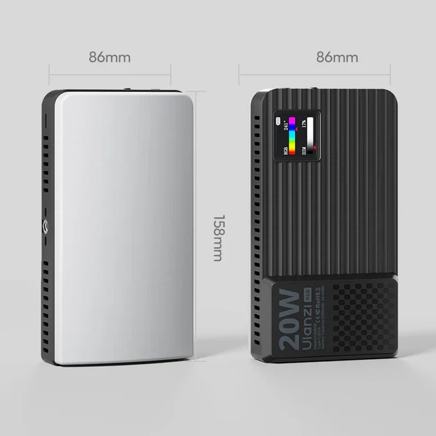 Накамерное светло Ulanzi K20 RGB 20W светодиодное 158x86x42,5 мм пластик черное - изображение 3
