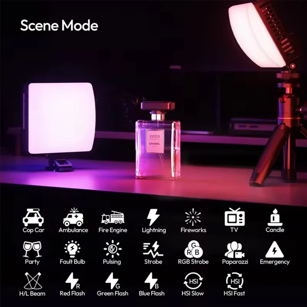 Накамерное светло Ulanzi C01RGB 10W RGB 78x78x41 мм пластик 120 г - изображение 7