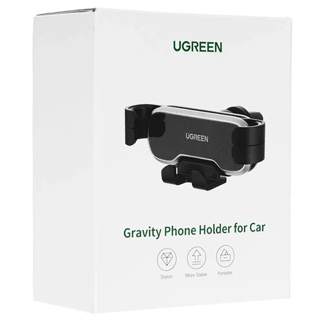 Автодержатель UGREEN LP228 Гравитационный Черный для телефонов 4,7-7,2 дюйма - Фото 2 Автодержатель UGREEN LP228 Гравитационный Черный для телефонов 4,7-7,2 дюйма - изображение 2