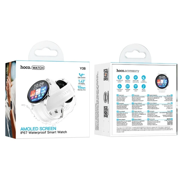 Смарт-годинник HOCO Y38 AMOLED 36mm 300 mAh Срібний - Фото 2 Смарт-годинник HOCO Y38 AMOLED 36mm 300 mAh Срібний - зображення 2